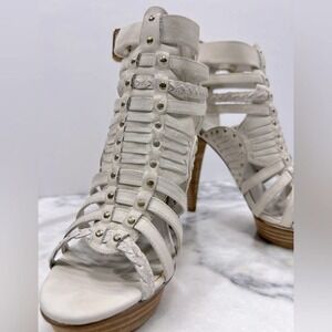 ALDO Braided Strappy Open Toe Leather Platform Heels Bohemian Size 9/40